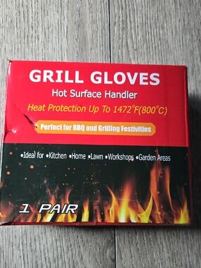 Red Grill Gloves - Heat Protection Hot Surface Handler